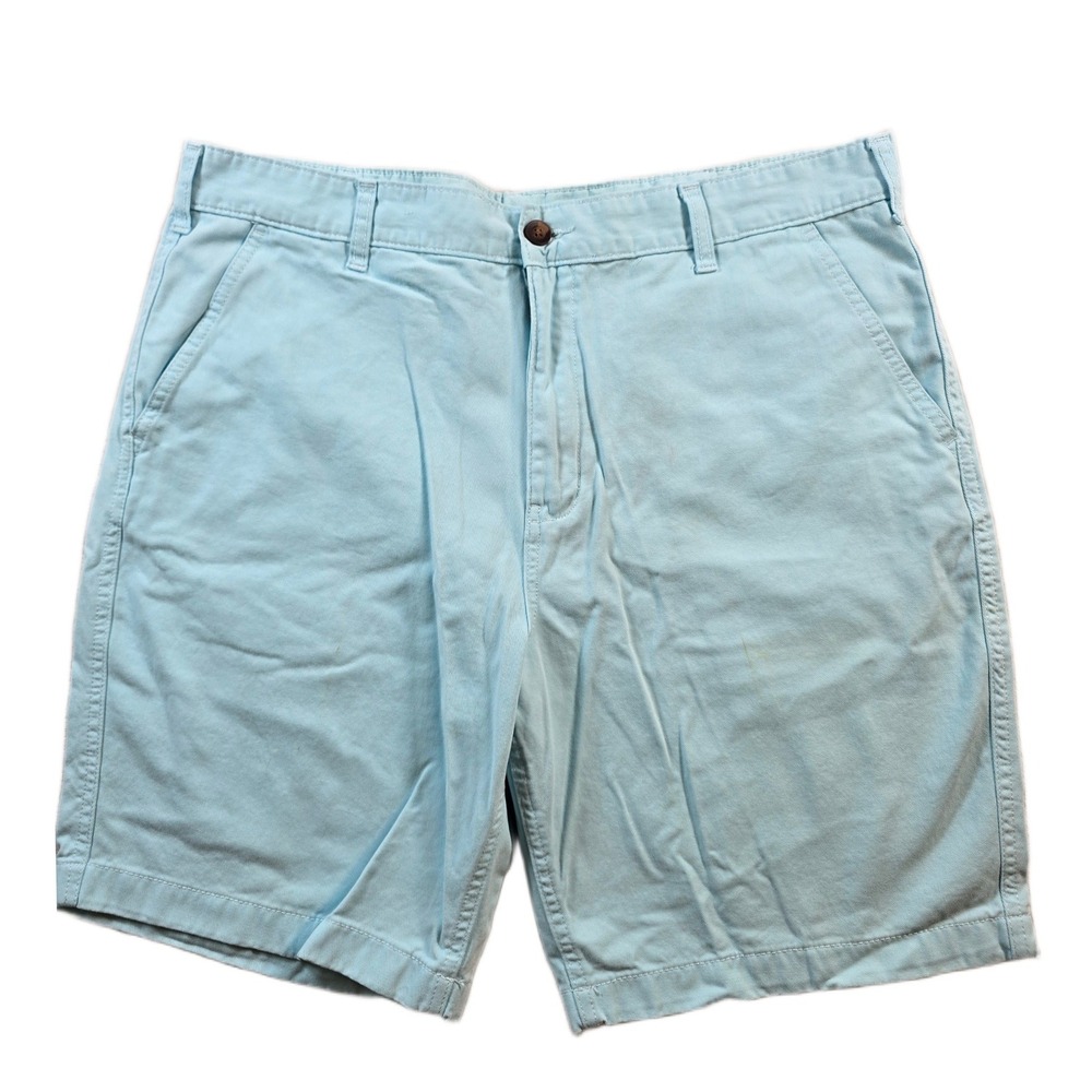 Faded Glory Chino Shorts Mens 38 Light Blue 100% Cotton Casual Flat Front